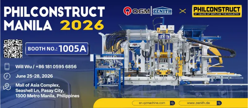 Quangong Machinery Co., Ltd. sera bientôt présent au salon de la construction des Philippines pour explorer de nouvelles opportunités sur le marché des matériaux de construction d'Asie du Sud-Est.