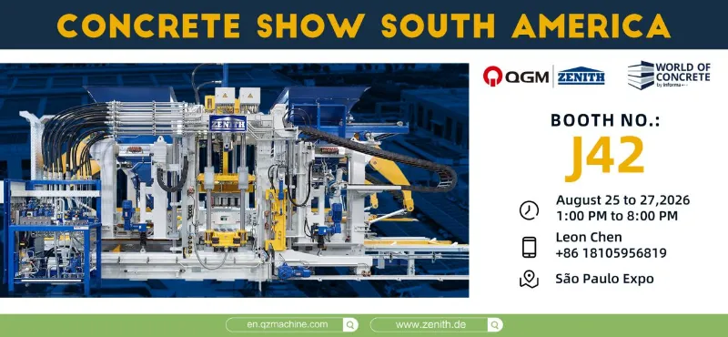 Quangong Machinery sera présent au Concrete Show à São Paulo, au Brésil. Rejoignez-nous pour cet événement majeur de l'industrie sud-américaine.